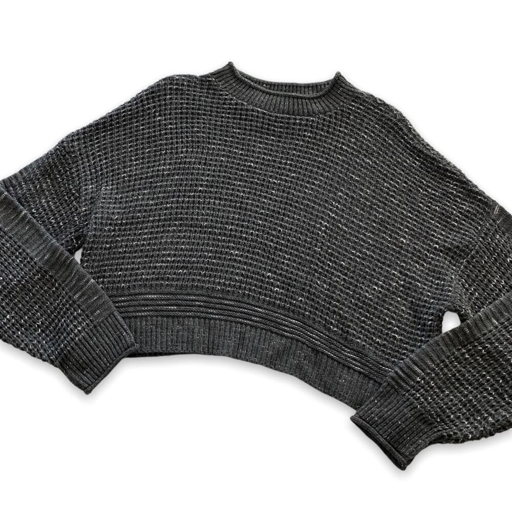 Abound Nordstrom Crewneck Cropped Sweater Grey Charcoal Heather XL